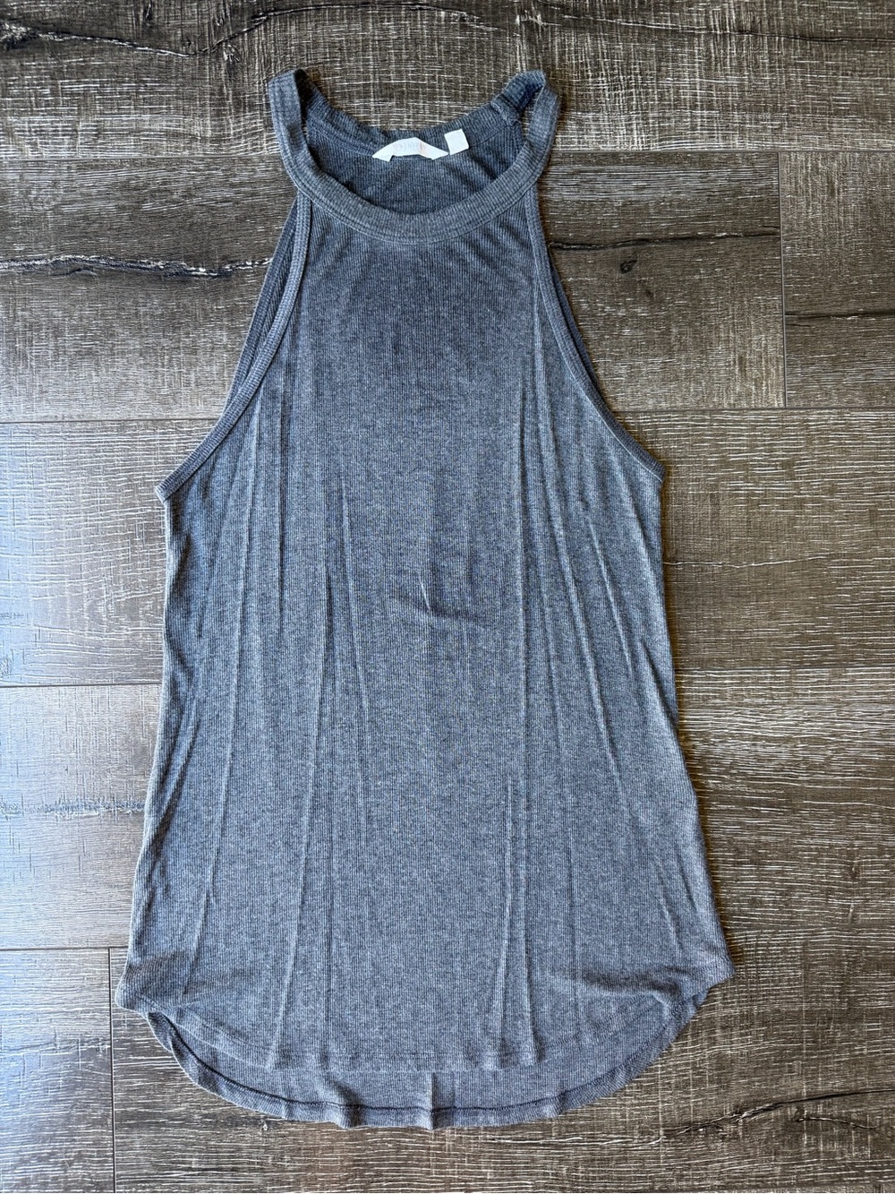 Athleta Grey Ribbed High Neck Tank Top Size XS